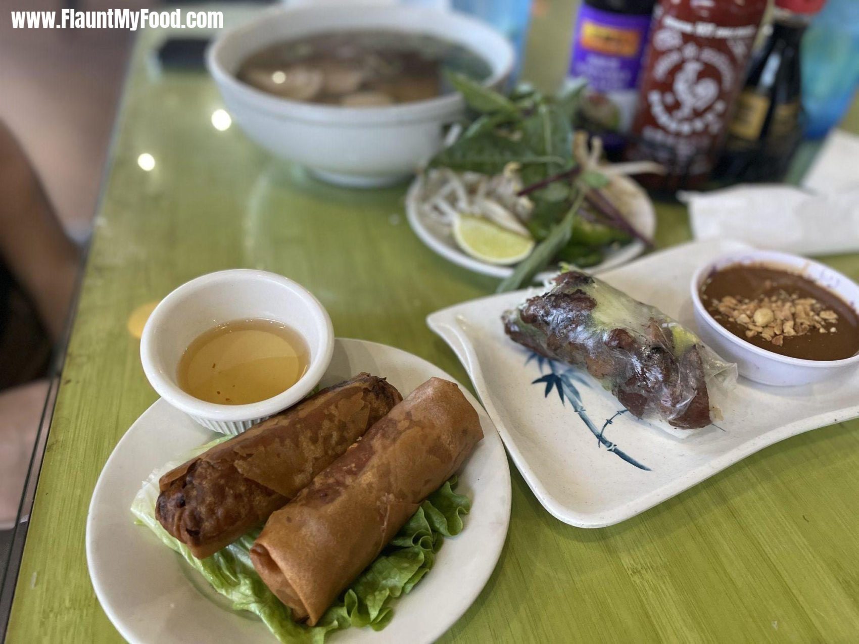 Authentic pho cuisineEnjoying grilled pork rolls, fried eggrolls, chicken pho. Delicious! our favorite restaurant pho and grill in Fort Worth Texas