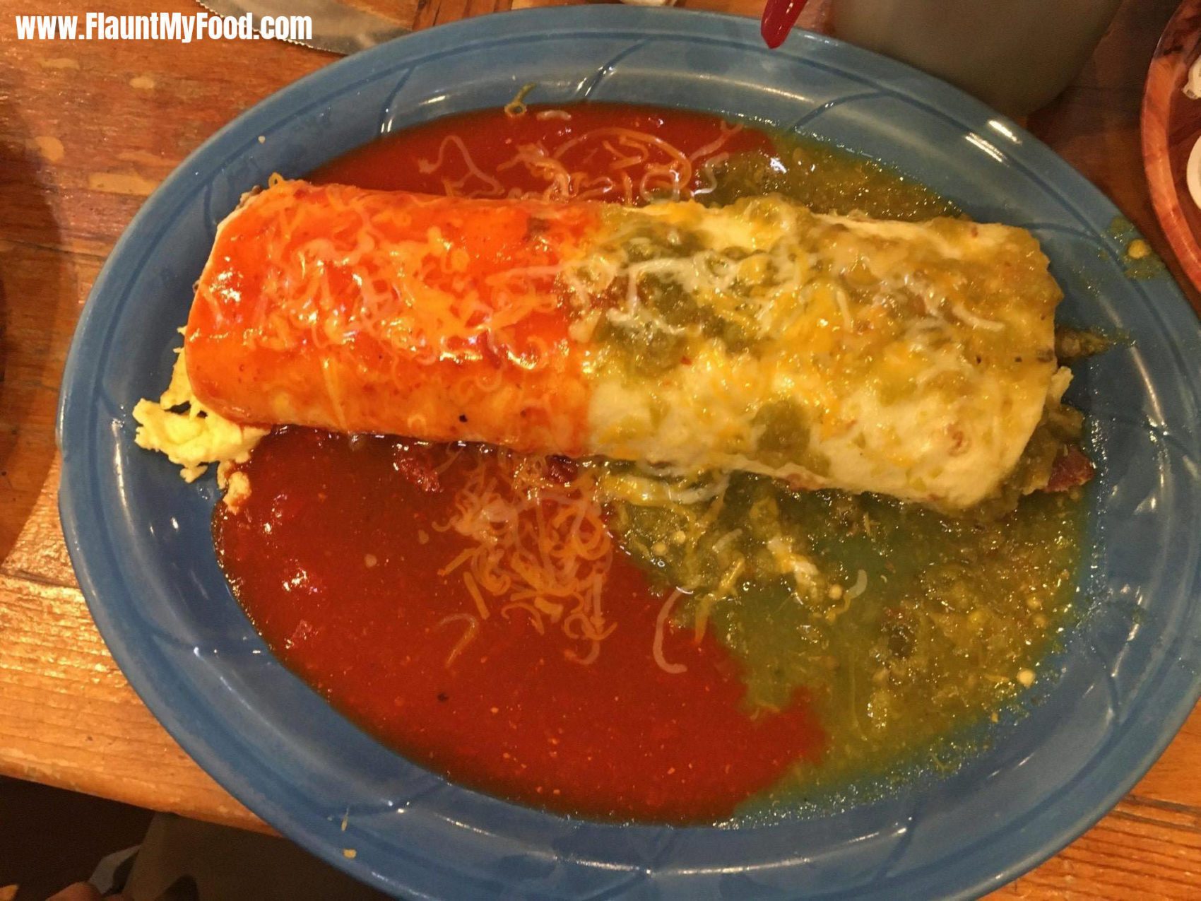 Delicious Green and Red Chile Burrito!Delicious Green and Red Chile Burrito!