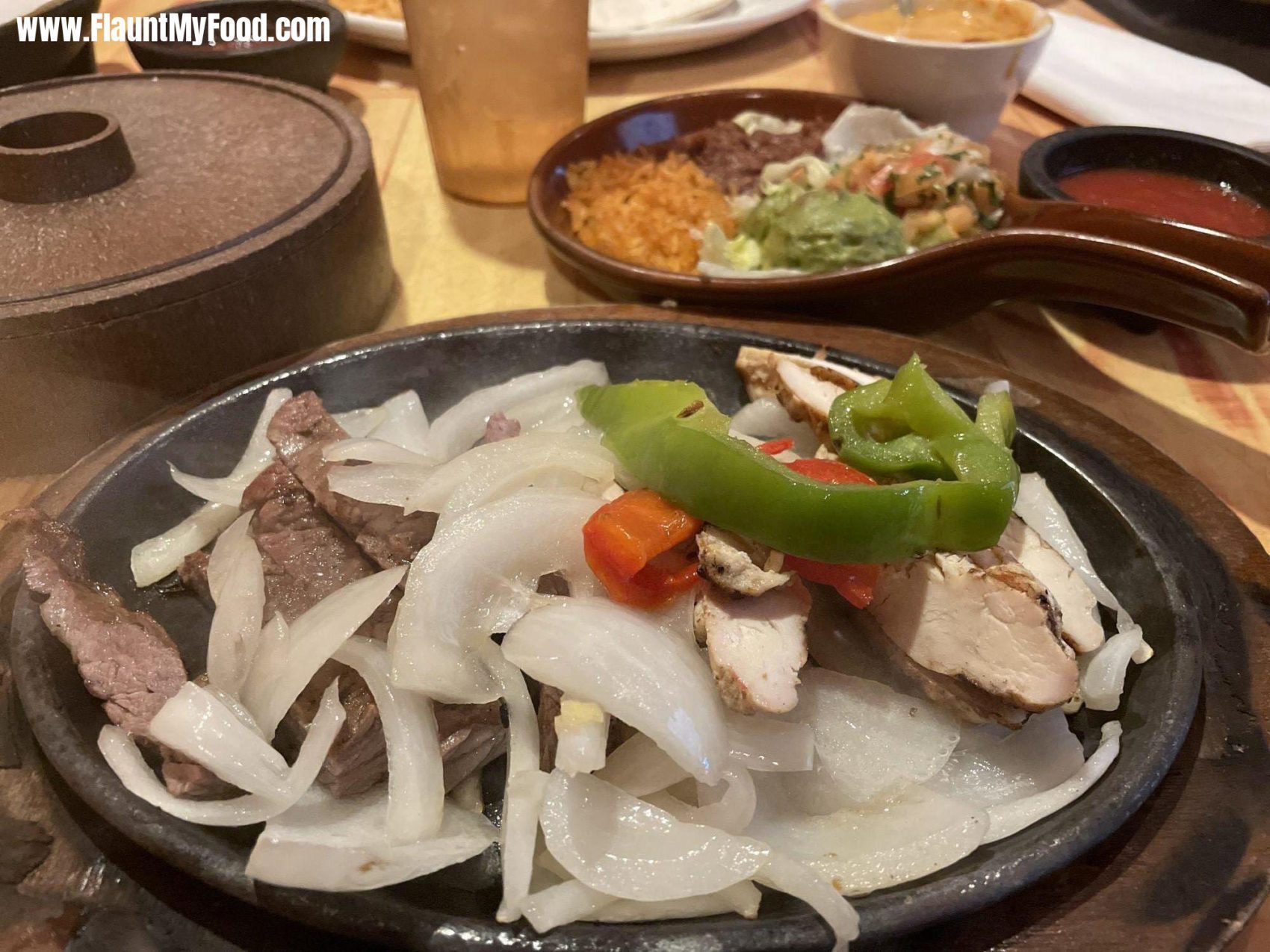 Chicken and beef fajitas at Esparza GrapevineChicken and beef fajitas at Esparza located in downtown Grapevine in North Fort Worth.