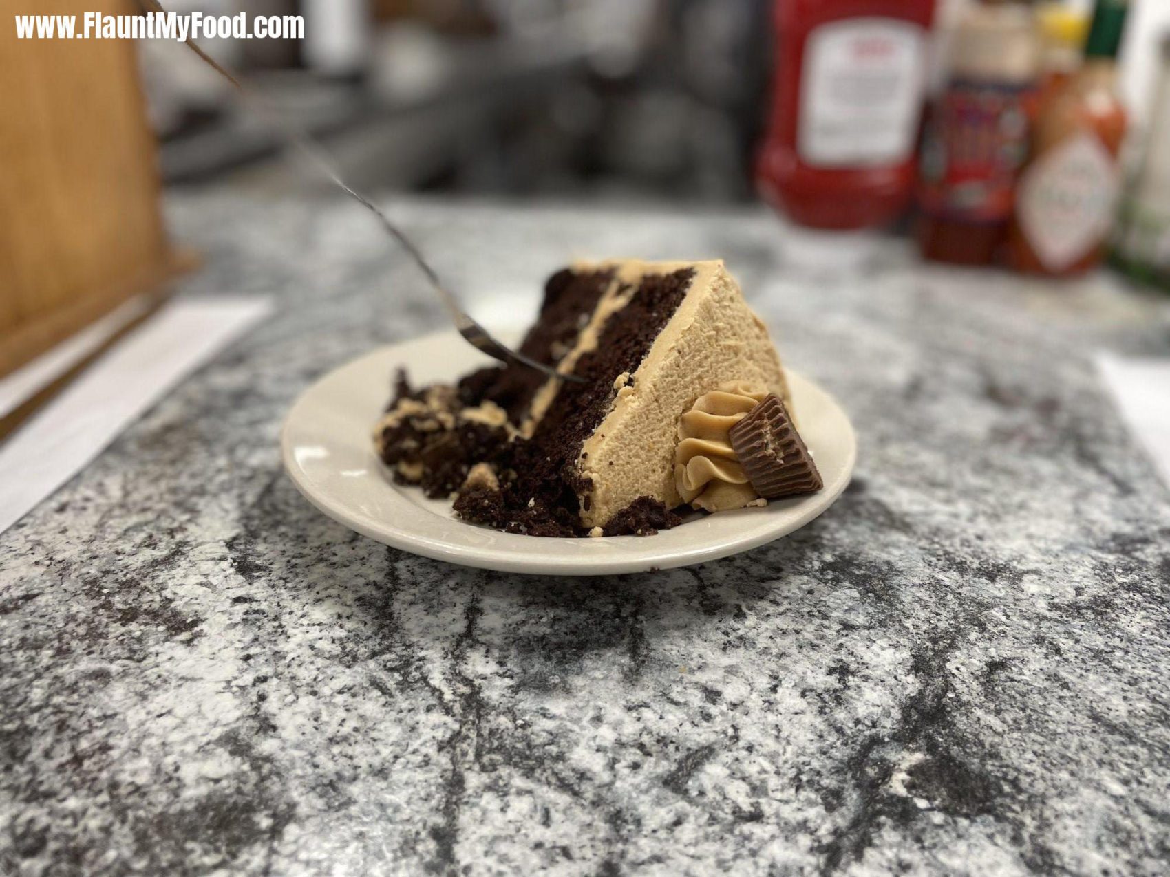 Peanut butter chocolate cake at Becky‘s diner on Hobsons wharf in Portland Maine