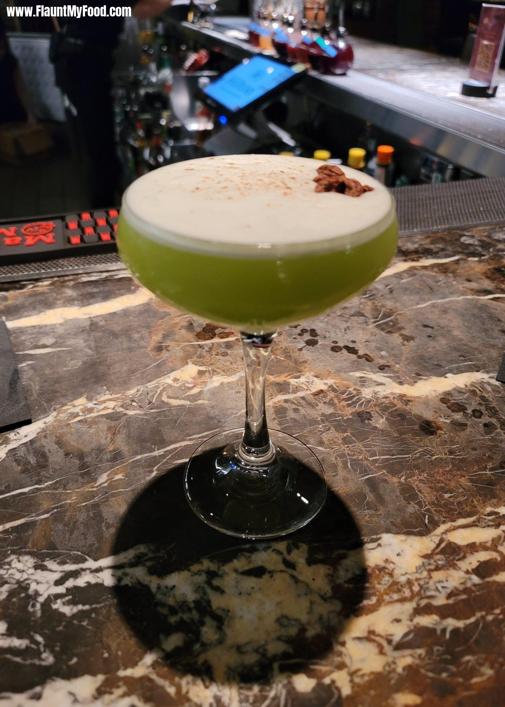 Bourbon and Banter - Dallas, TXTHE GREMLIN made with SipSmith Gin, Dekuyper Melon Liquer, lemon juice, Green Chartreuse, and egg white.
