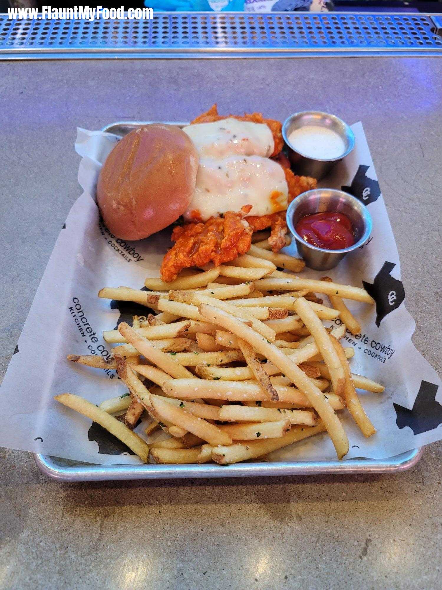 Concrete Cowboy - Fort Worth, TXBuffalo Chicken Sandwich at Concrete Cowboy.