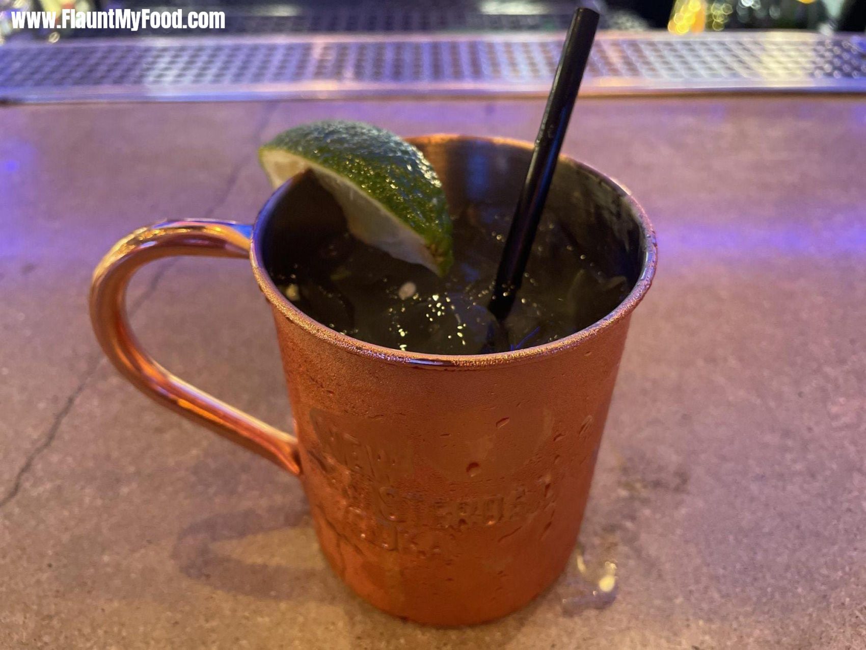 Mexican mule at the concrete cowboy off of W. 7th St. in Fort Worth TexasMexican mule at the concrete cowboy off of W. 7th St. in Fort Worth Texas. This drink is exactly like a Moscow Mule but with a Mexican meal typically you might use a Mexican liquor and also they add diced jalapeños to the drink which gives it a nice spicy taste and flavor.