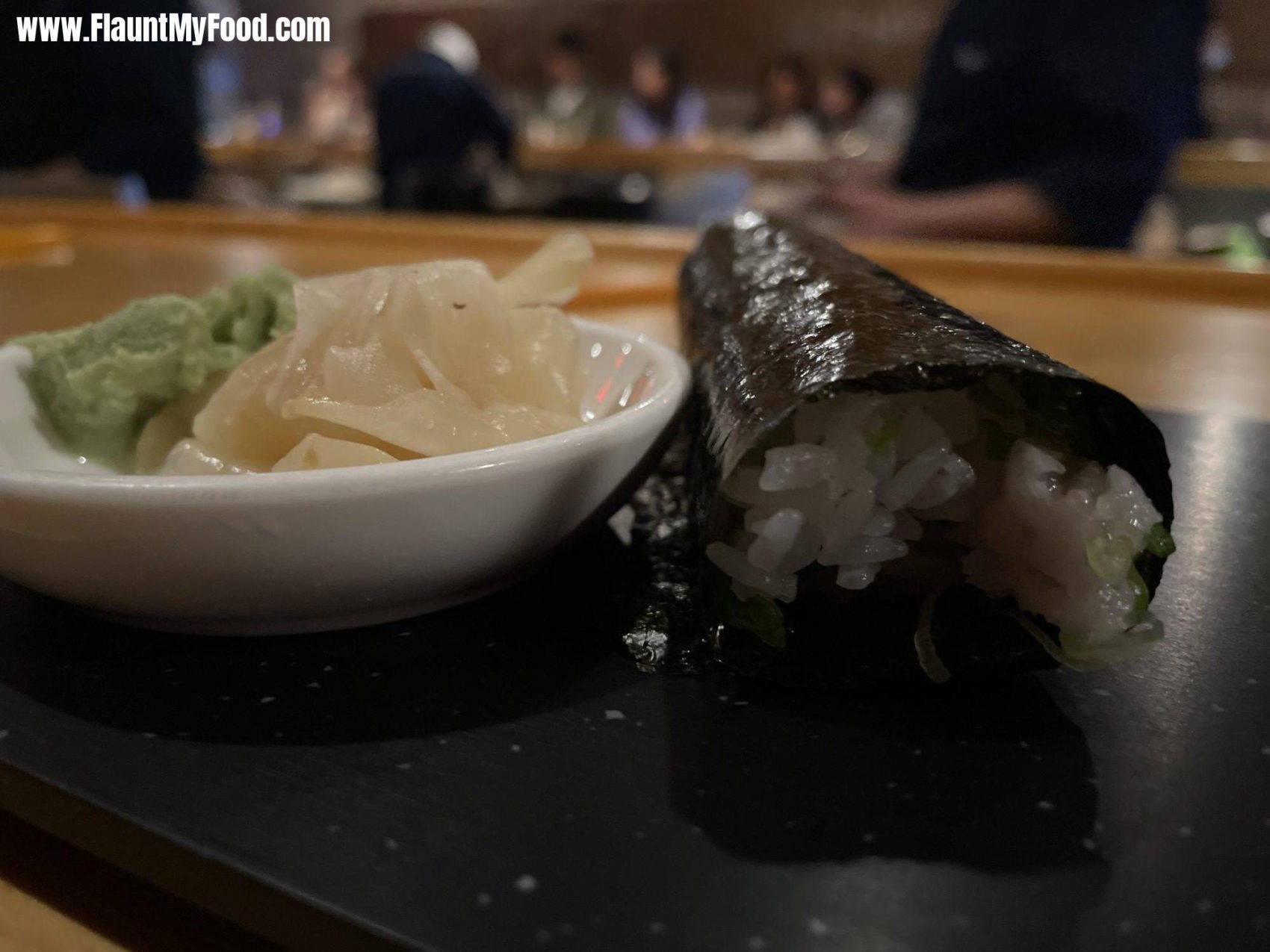 Yellow Tail sushi hand roll at Hatsuyuki In Fort Worth Texas off West 7th street