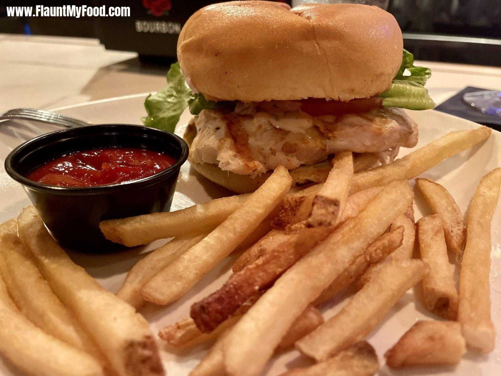 Grilled Grouper sandwich with fries at the dry dock Grill on longboat key island in FloridaGrilled Grouper sandwich with fries at the dry dock Grill on longboat key island in Florida