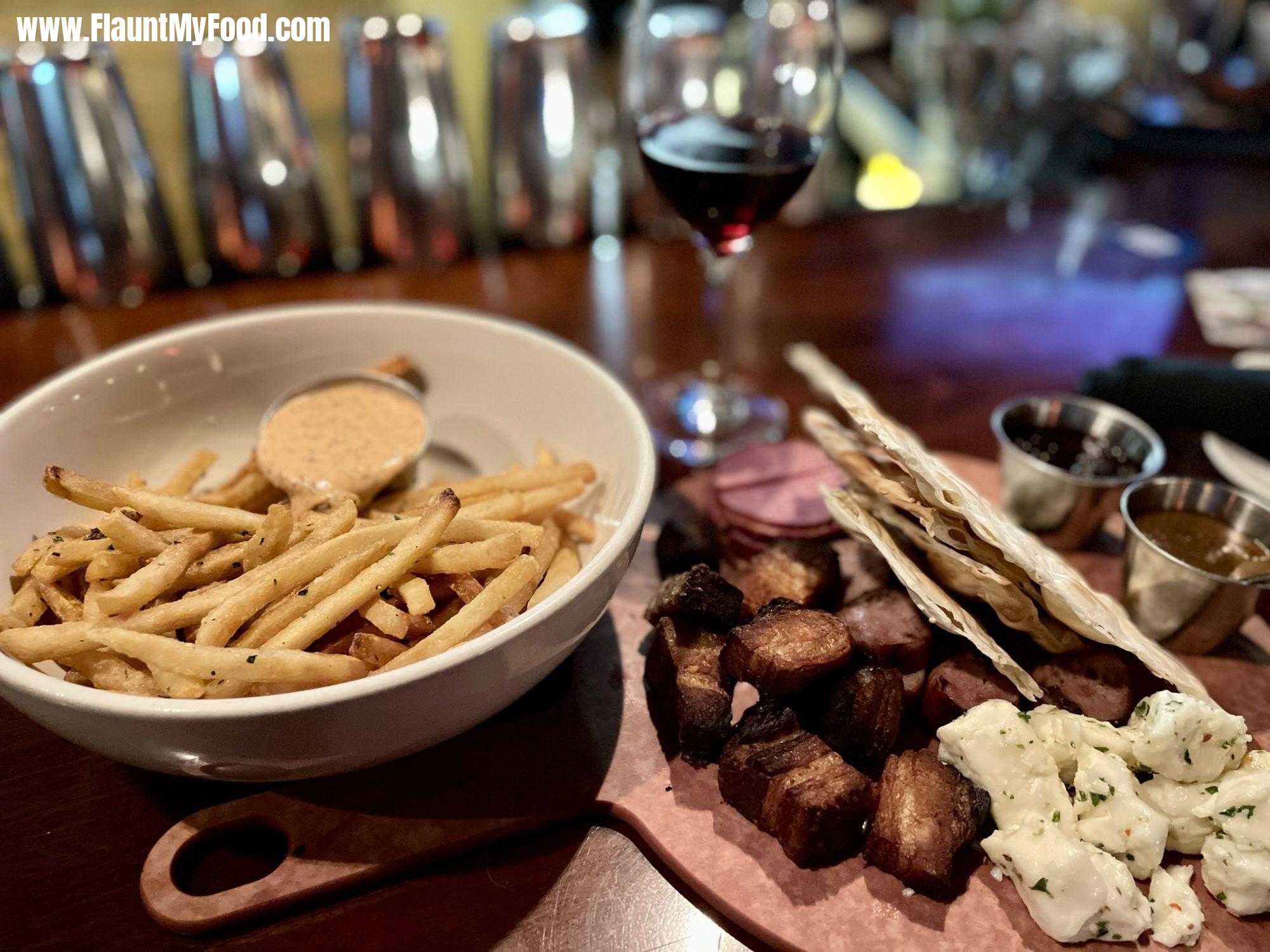 Meat and cheese tray with fries at the rabbit hole in Downtown Colorado Springs Colorado