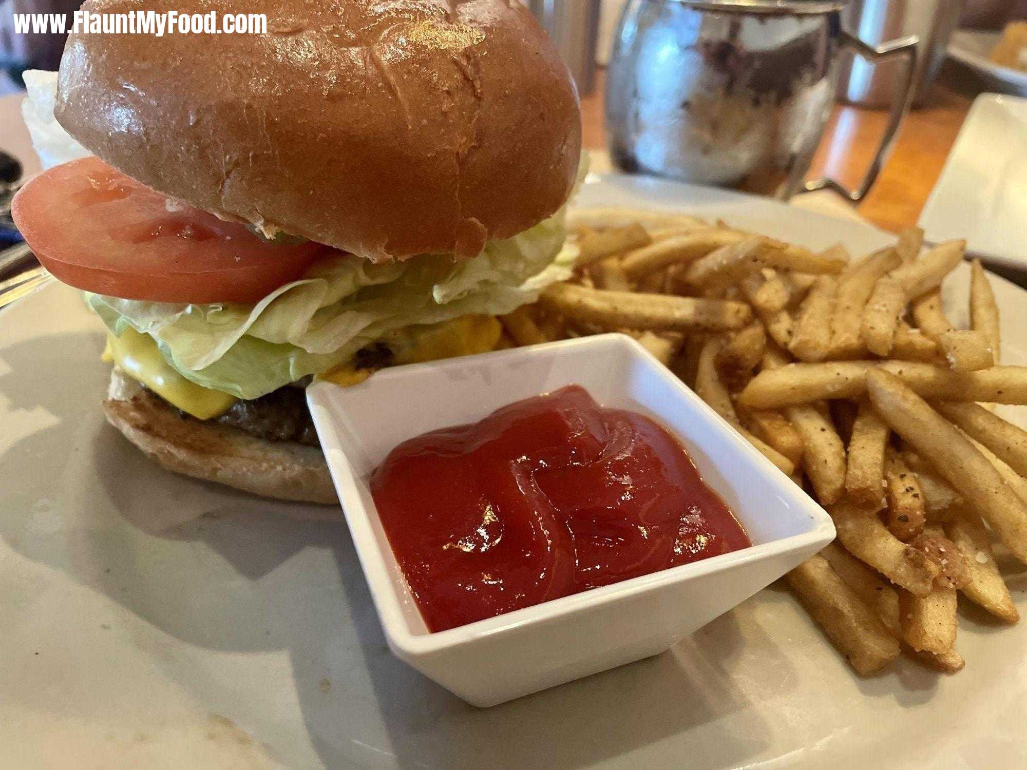 Rose burger with french fries at Mesero Clearfork Fort Worth Texas Fort Worth Mexican food